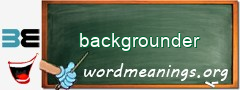 WordMeaning blackboard for backgrounder